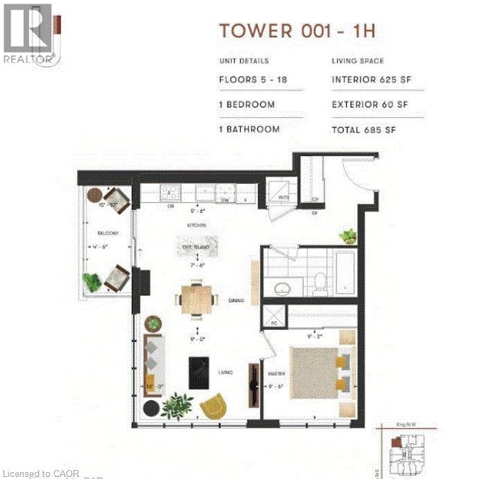 5 Wellington Street S Unit# 509, Kitchener, Ontario  N2G 0E3 - Photo 3 - 40815465