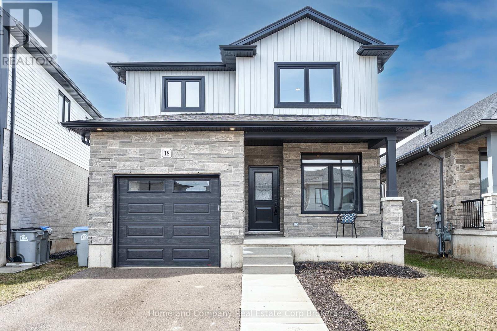 Welcome to this stunning, like-new home, built just 3 years ago and meticulously maintained. Nestled in the ThamesCrest subdivision, this beautifully designed property offers the perfect blend of modern style and family-friendly living. You are welcomed by a bright front office or den, paired with a convenient two-piece bathroom, which creates an ideal space for working from home or welcoming guests. The heart of the home is the open-concept main living area, flooded with natural light. The crisp white kitchen, accented with sleek black finishes and quartz countertops, seamlessly flows into the dining and living spaces-perfect for entertaining or everyday living. Sliding doors take you to a covered patio where you can enjoy every sunset.  There are 3 well appointed bedrooms on the second level, the primary boasts a walk-in closet and large ensuite.  Laundry is conveniently located on this level.  The lower-level rec room offers potential-ready to be finished to suit your family's needs, whether it's a playroom, home gym, or entertainment space. With an attached garage, double-wide driveway, and all appliances included, this home is truly move-in ready and worry-free. Close to the park, Grand Trunk Walking Trail and all that vibrant St Marys has to offer.  Now's your chance! (id:48254)