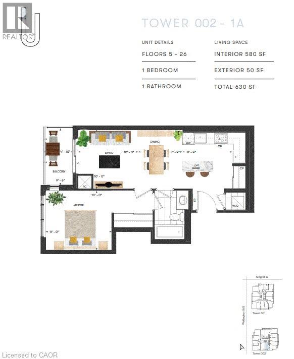 15 Wellington Street S Unit# 607, Kitchener, Ontario  N2G 0E4 - Photo 3 - 40816833