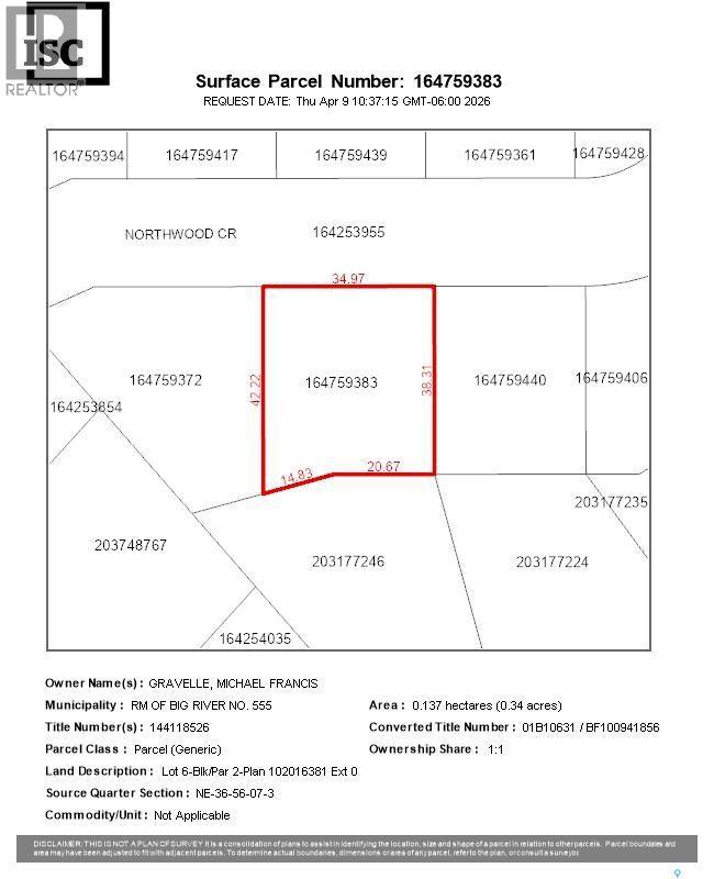 lot 6 blk 2 Northwood crescent, Big River Rm No. 555, Saskatchewan