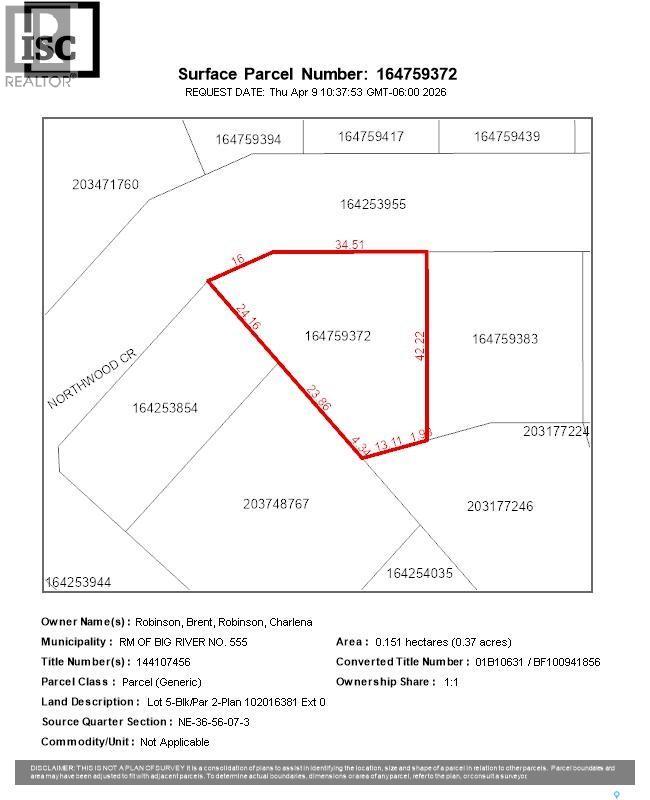 Lot 5 blk 2 Northwood Crescent, Big River Rm No. 555, Saskatchewan