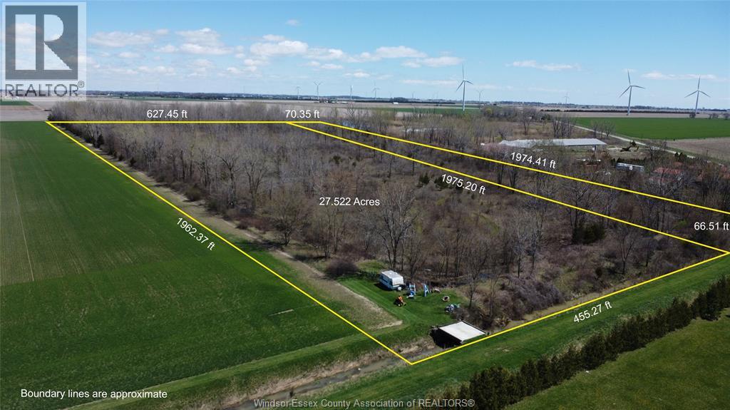 Large parcel of vacant agricultural and treed land located south of the Town of Tilbury and east of Coatsworth. The property is composed of two separate parcels, totalling 27.522 acres. Both parcels under separate PIN numbers (PIN 008230024 & 008230042). Plenty of game and wildlife. Buyer to satisfy themselves with verifying all services, building requirements, Lower Thames Valley Conservation Authority and town approvals. (id:48254)