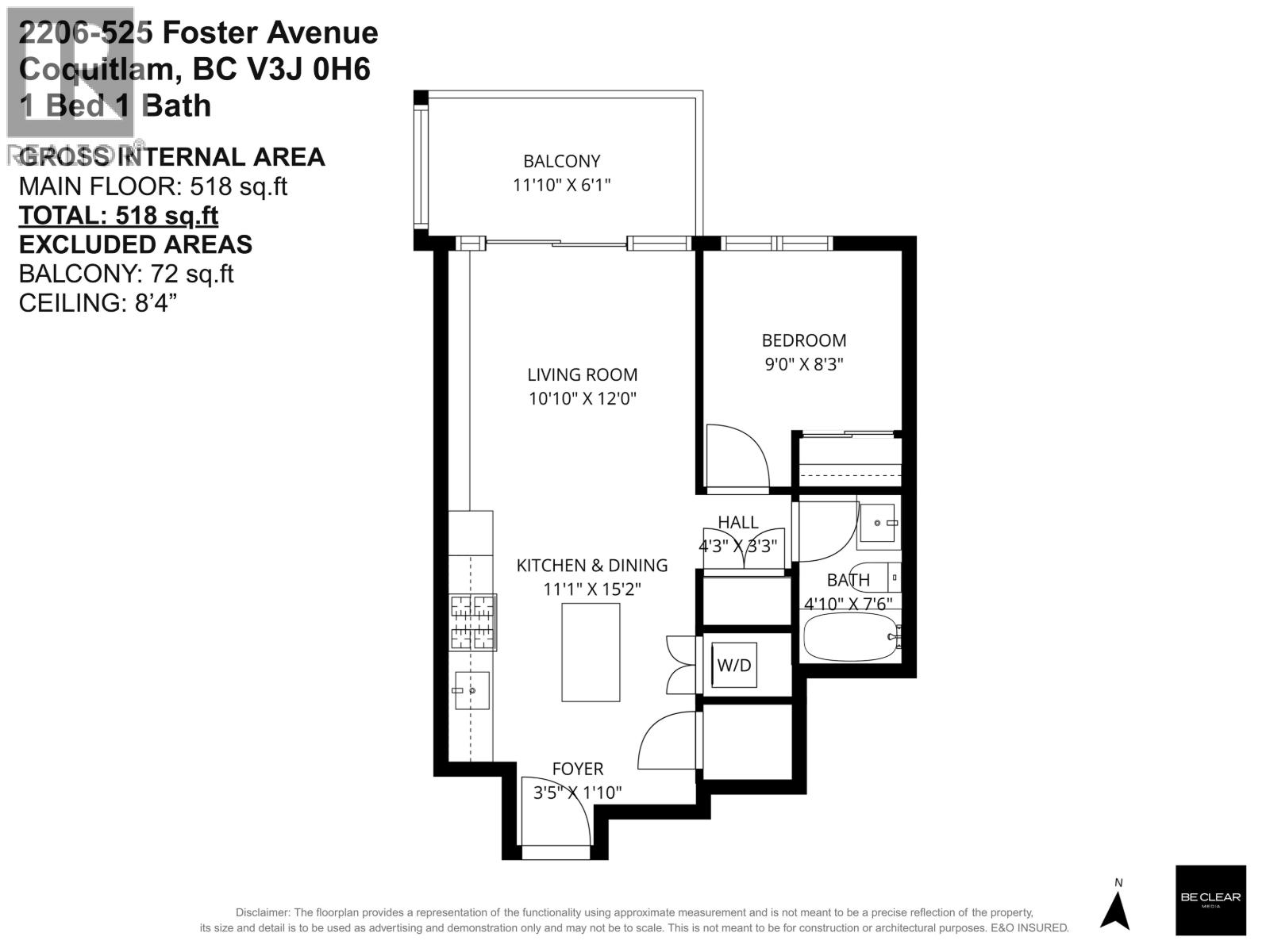 2206 525 Foster Avenue, Coquitlam, British Columbia  V3J 0H6 - Photo 7 - R3113455