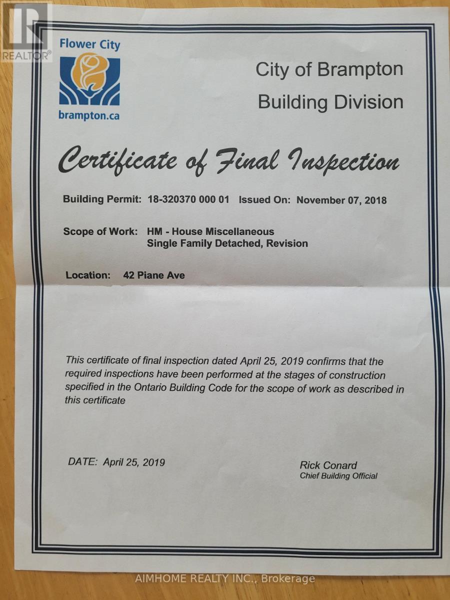 42 Piane Avenue, Brampton, Ontario  L6Y 4X9 - Photo 25 - W13033458