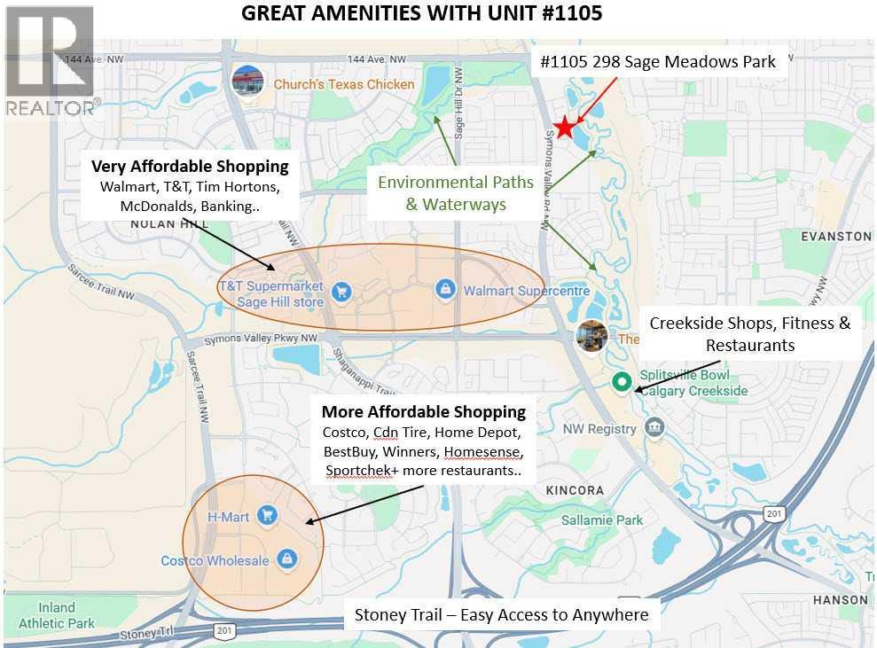 1105, 298 Sage Meadows Park NW, Calgary, Alberta  T3P 1P5 - Photo 4 - A2299148
