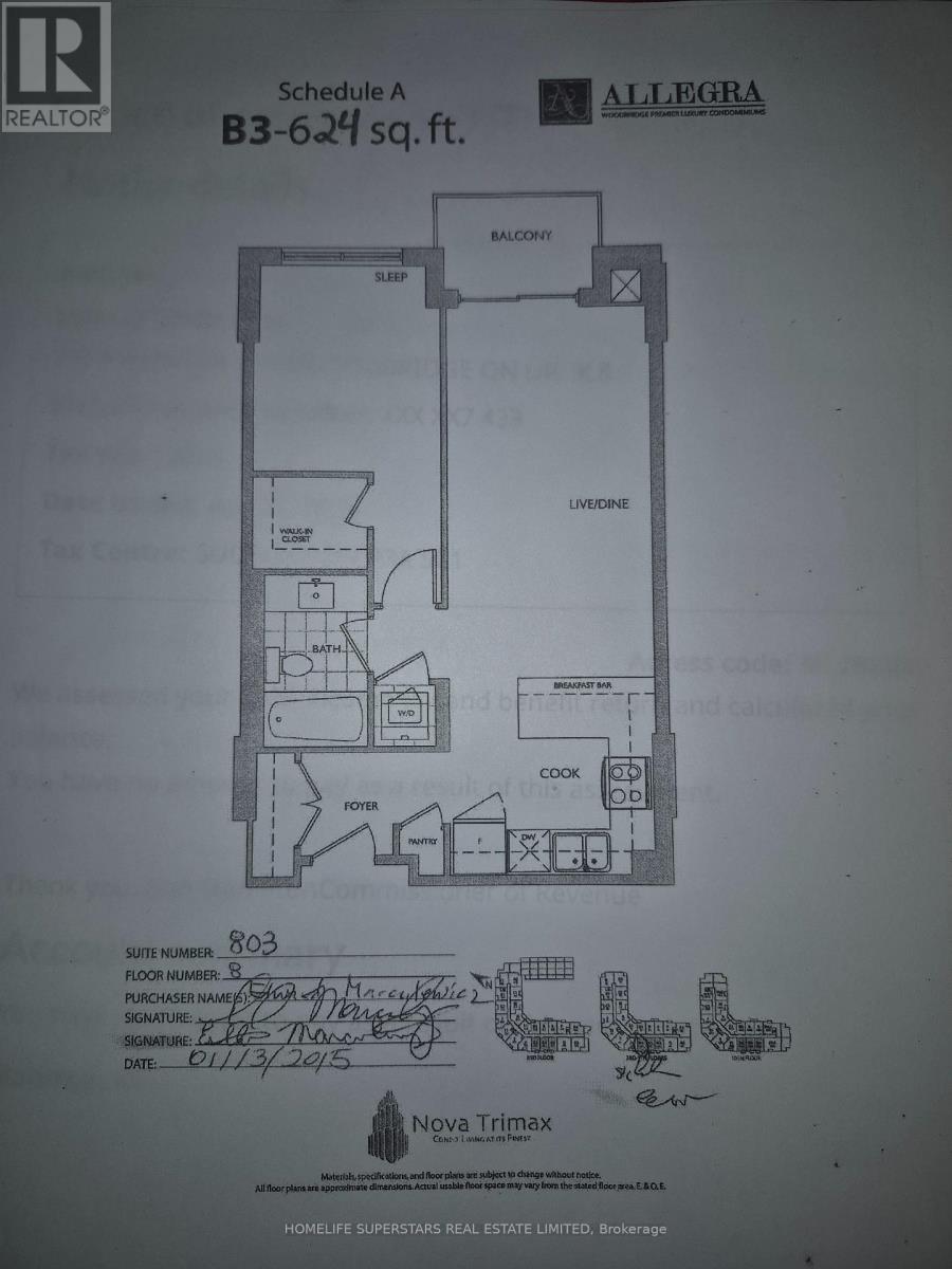 803 - 12 WOODSTREAM BOULEVARD, Vaughan, Ontario