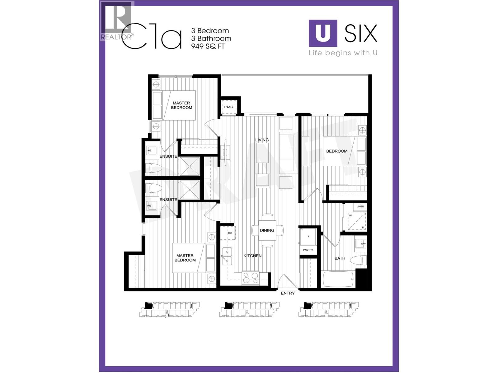 U 6 Apartment for sale:  3 bedroom 949 sq.ft. (Listed 2026-04-29)