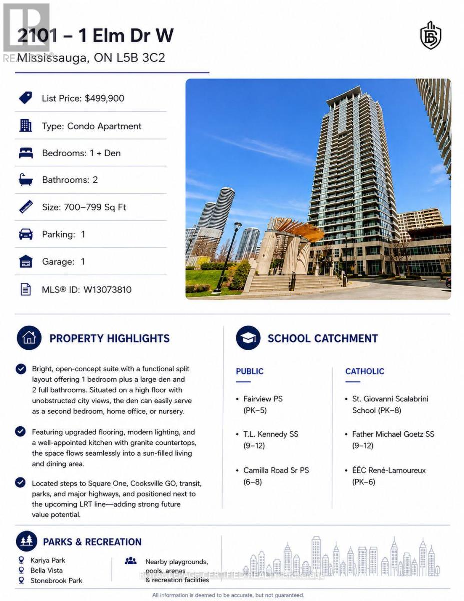 2101 - 1 Elm Drive W, Mississauga, Ontario  L5B 3C2 - Photo 39 - W13073810