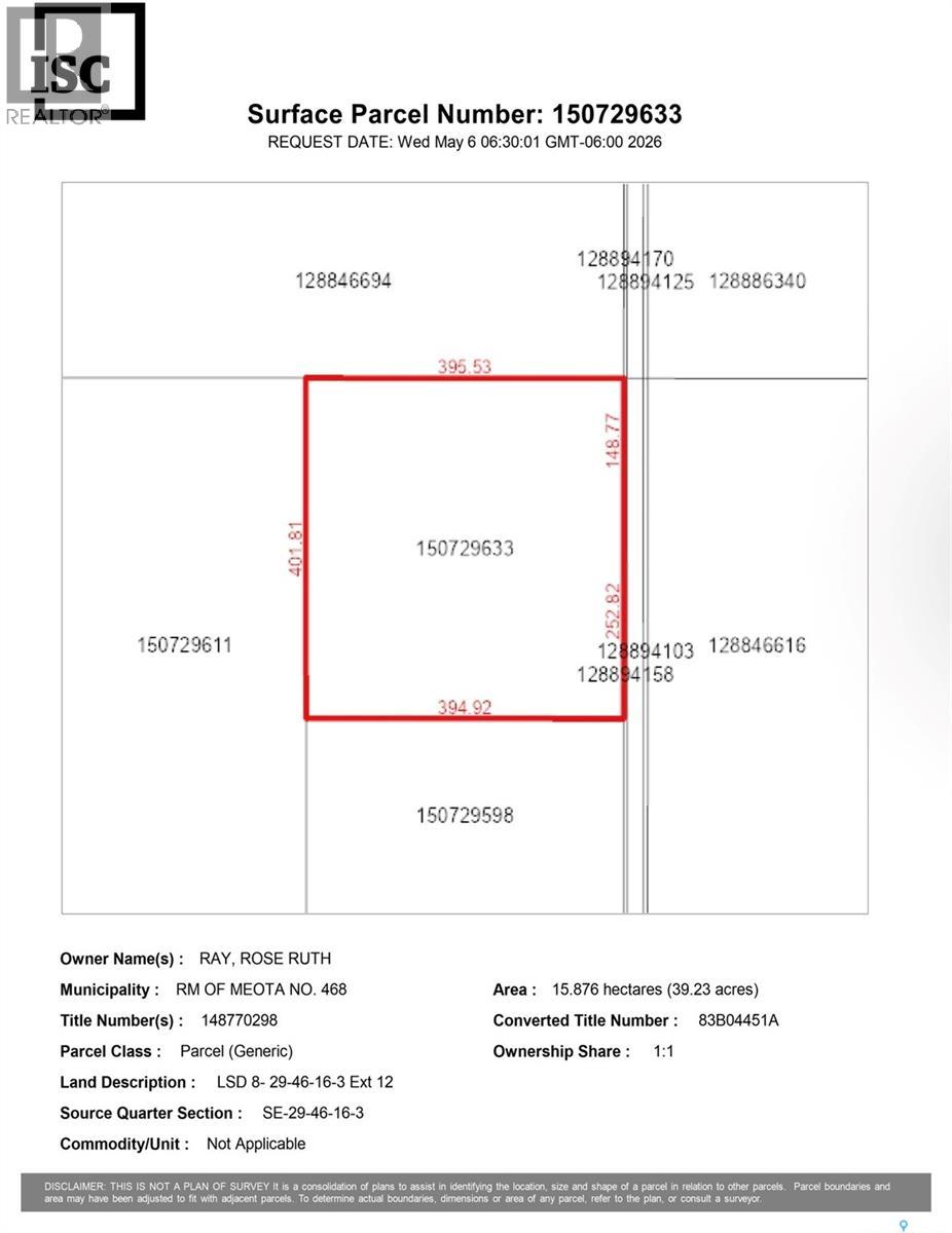 Iffley Hatherleigh LSD 8-29-46-16-3 Ext, Meota Rm No.468, Saskatchewan