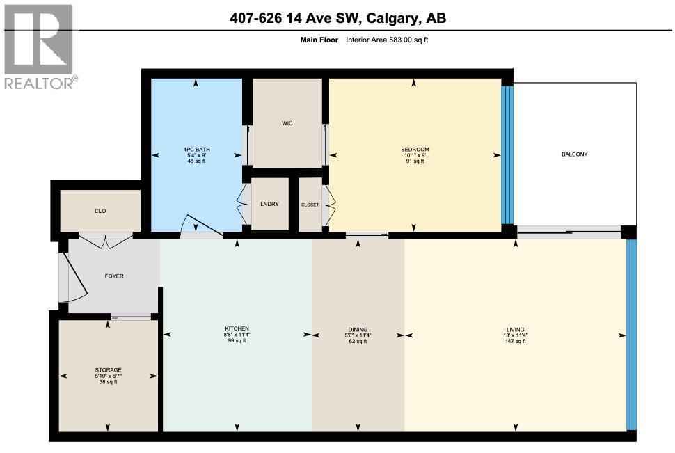 407, 626 14 Avenue SW, Calgary, Alberta  T2R 0X4 - Photo 17 - A2295083