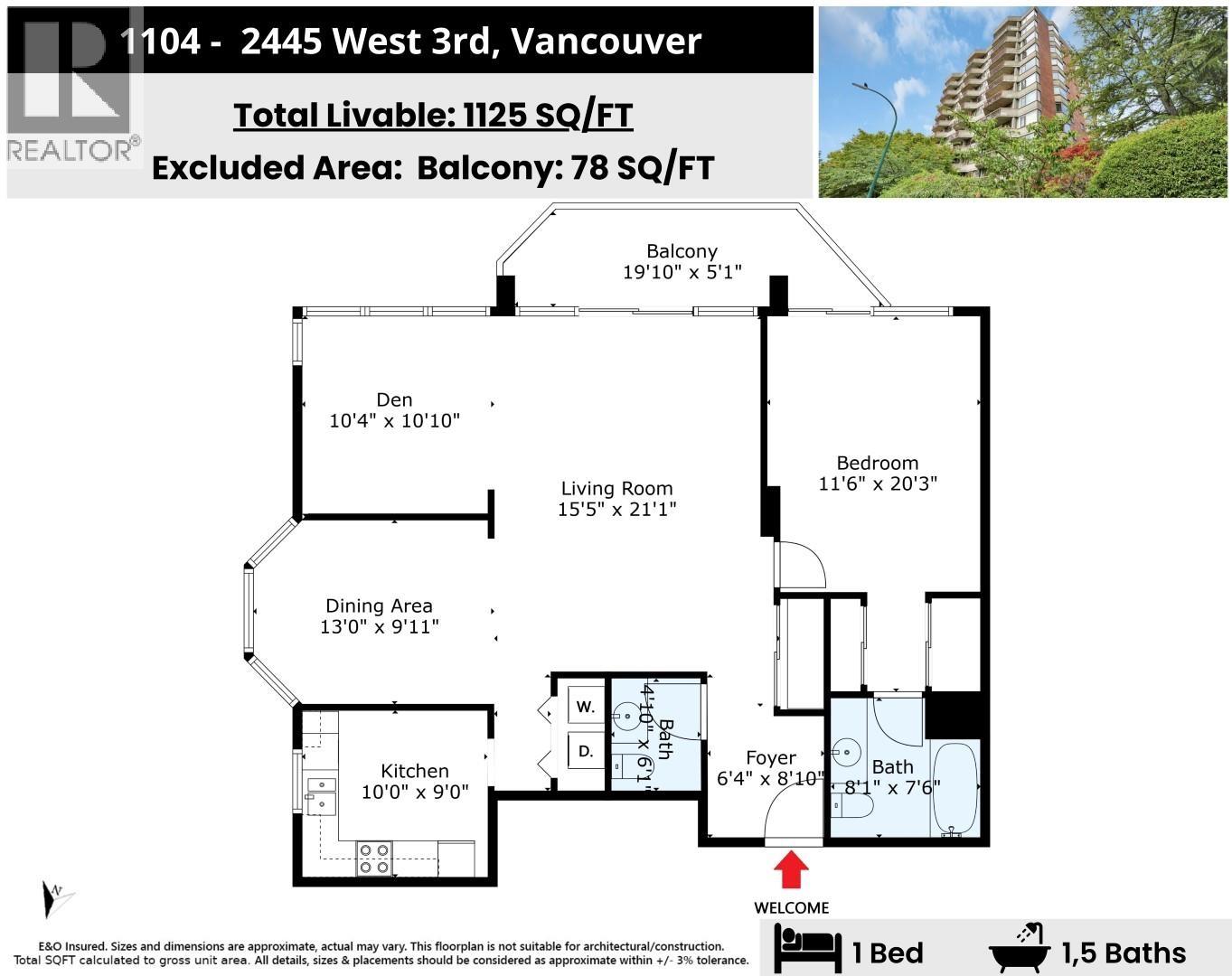 1104 2445 W 3rd Avenue, Vancouver, British Columbia  V6K 2K6 - Photo 8 - R3088644