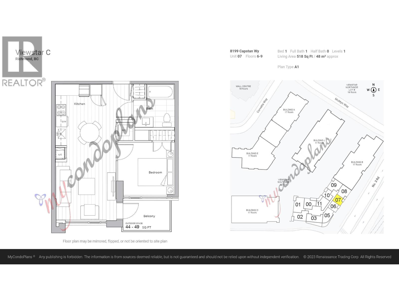 807 8199 Capstan Way, Richmond, British Columbia  V6X 0V1 - Photo 26 - R3125645