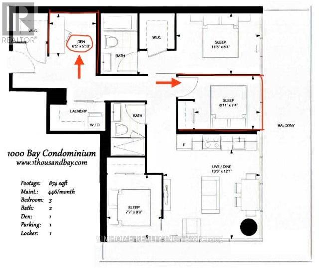 1208 2ND BDRM & DEN - 57 ST JOSEPH STREET, Toronto (Bay Street Corridor)