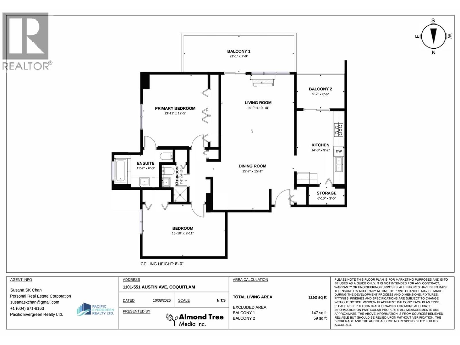 1101 551 Austin Avenue, Coquitlam, British Columbia  V3K 6R7 - Photo 13 - R3155176