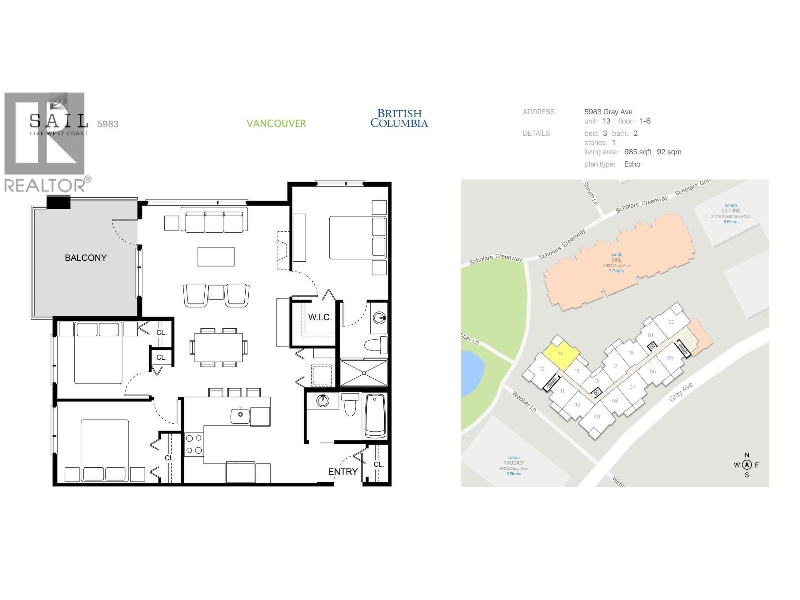Listing Picture 4 of 26 : 513 5983 GRAY AVENUE, Vancouver / 溫哥華 - 魯藝地產 Yvonne Lu Group - MLS Medallion Club Member