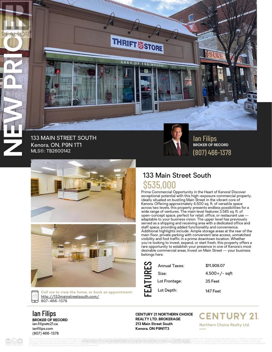 133 Main Street South, Kenora, Ontario  P9N 1T1 - Photo 1 - X13244102