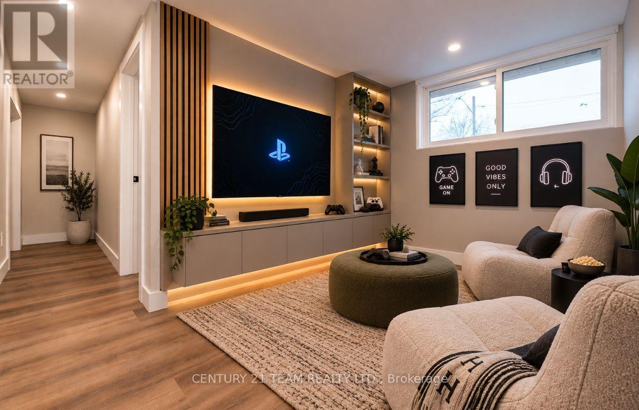Virtually Staged Basement Media Room Alt #2