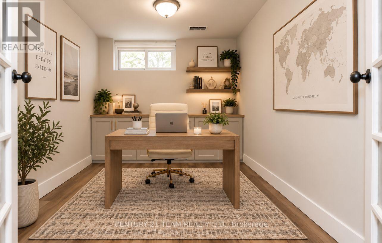 Virtually Staged Basement Bedroom