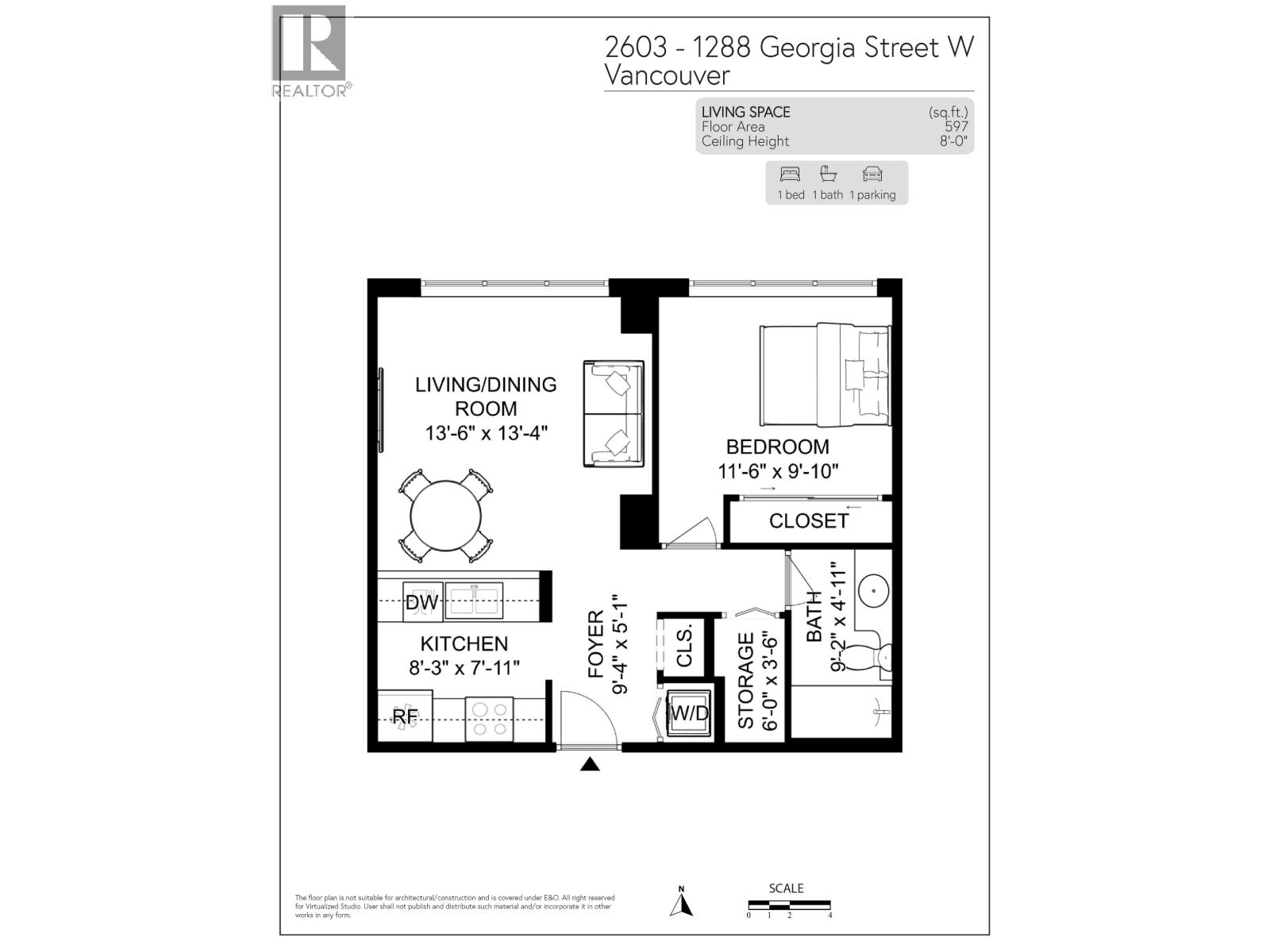 2603 1288 W Georgia Street, Vancouver, British Columbia  V6E 4R3 - Photo 16 - R3122374