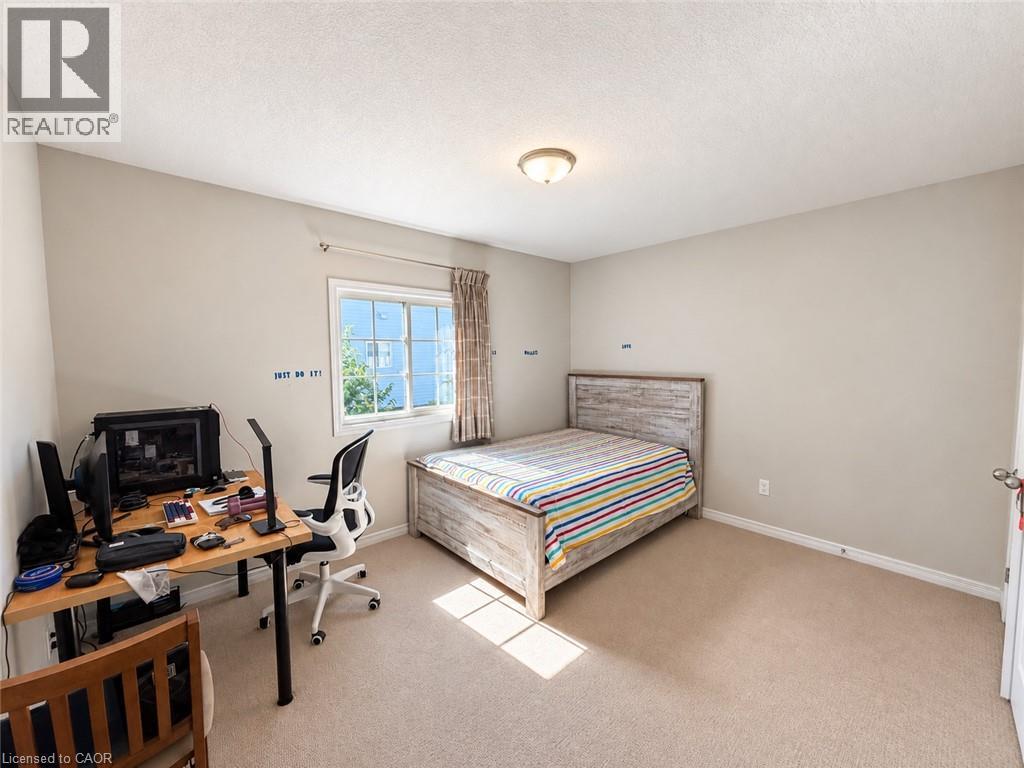 Carpeted flooring, neutral wall tones, window with natural light, ceiling-mounted light fixture, and white trim throughout