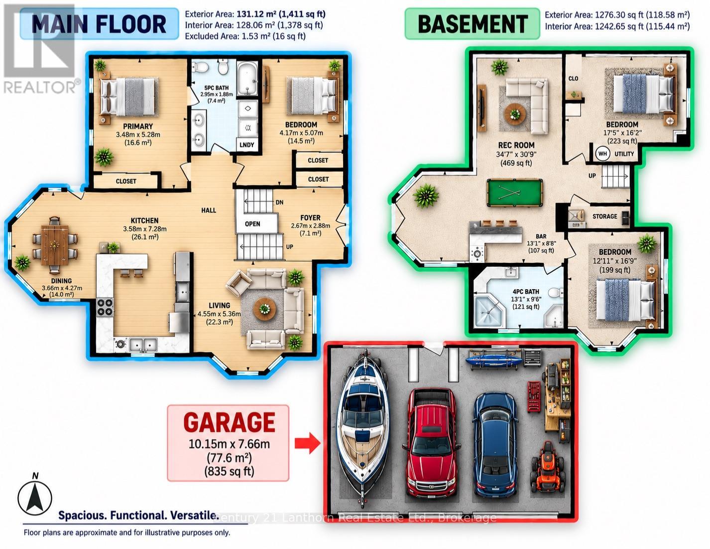 Real Floor Plans (AI enhanced colors)
