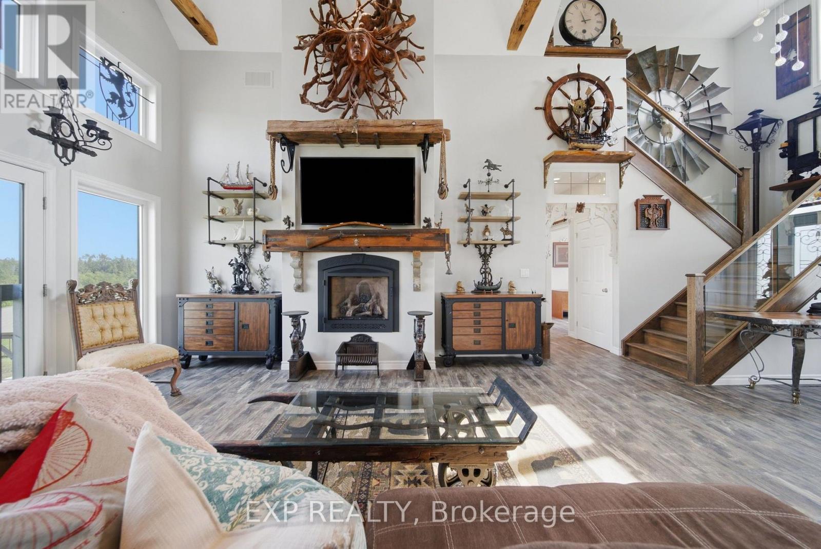 Fireplace and custom mantel