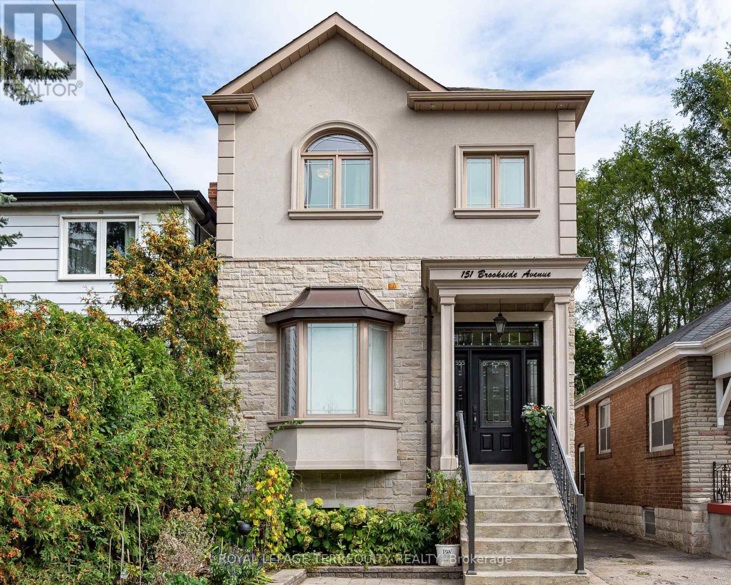 Welcome to this newer-built 10-year-old detached home in Baby Point offers 1,800+ sq ft above grade, 3+1 bedrooms, 3 baths, 11-ft main floor ceilings and parking for two on a deep 25 x 117 ft lot. Built with an uncompromising commitment to quality and detail, in an exceptional and convenient location.  The inviting open-concept main floor is bathed in natural light, featuring rich 4" oak hardwood floors and an elegant coffered ceiling extending through the kitchen and dining area. The chef-inspired solid wood kitchen features Shaker cabinetry, soft-close doors, under-mount lighting, quartz countertops, stainless-steel appliances and a walkout to the deck. Upstairs, multiple skylights and 9-ft ceilings carry the home's wonderful sense of volume. The primary retreat boasts a spa-inspired 5-piece ensuite with heated floors, a freestanding tub and a glass shower, and second-floor laundry adds everyday convenience. The finished lower level, with a separate entrance and 8.5-ft ceilings, offers a large rec room and a bedroom or office, ideal for guests, a nanny or working from home, plus a rough-in for an additional bath. Outside, a beautifully landscaped, deep backyard with two decks is made for relaxed evenings, family activities or entertaining. Steps to Humbercrest P.S, Summerhill Market, Loblaws, the Humber River and parklands, with easy access to transit, and the opportunity to join the renowned Baby Point Club. Turnkey living in one of the west end's most sought-after communities. (id:48254)