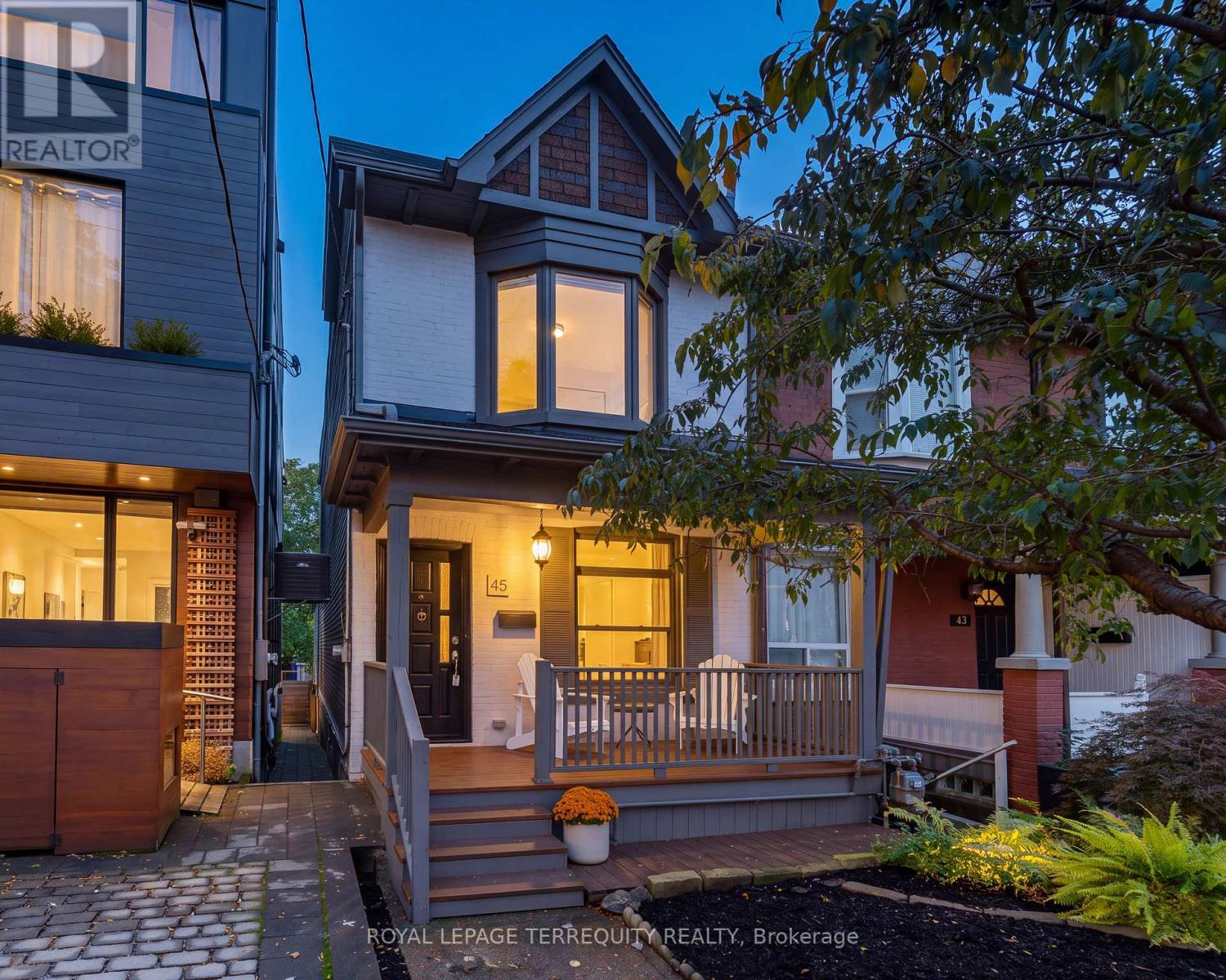 Welcome to 45 Dingwall Ave, tucked away on a quiet dead-end street in a wonderful, community-oriented neighbourhood in prime Riverdale! A charming home in a close-knit community of young families and couples, where neighbours connect and gather for an annual community BBQ. Enjoy comfortable family living with a versatile finished lower level, currently used as a recreation room and gym, with flexibility for a home office, bedroom or additional living space, or possibly a nanny/in-law suite. The outdoor spaces are a delight, featuring a beautiful cherry blossom tree in the front yard and edible grapes and raspberry bushes in the backyard. Updates include new windows and kitchen door (2022), new furnace and A/C (2022), new backyard stairs (2024) and parging (2025). Basement waterproofing, drains, knob and tube removal completed by previous owners. Enjoy a fantastic lifestyle close to Withrow Park, the Danforth's shops and restaurants, transit, schools and everyday amenities. A wonderful opportunity to put down roots in a truly special neighbourhood! (id:48254)