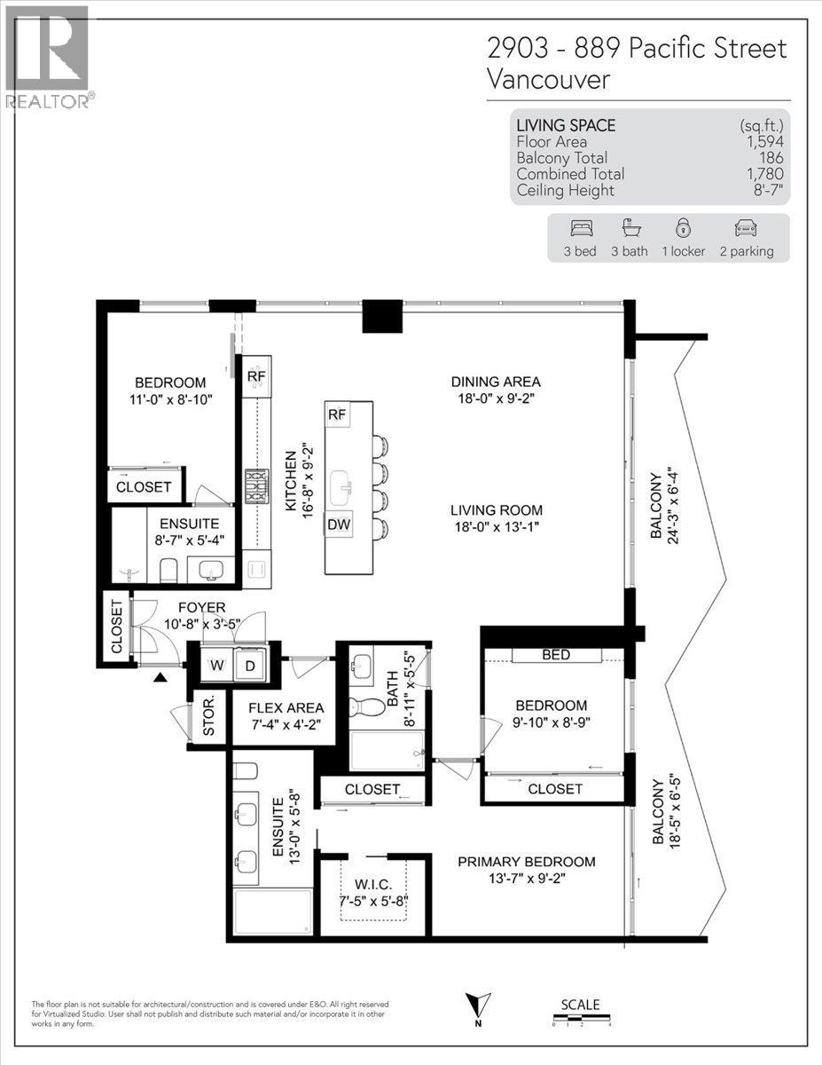 2903 889 Pacific Street, Vancouver, British Columbia  V6Z 1C3 - Photo 38 - R3177272