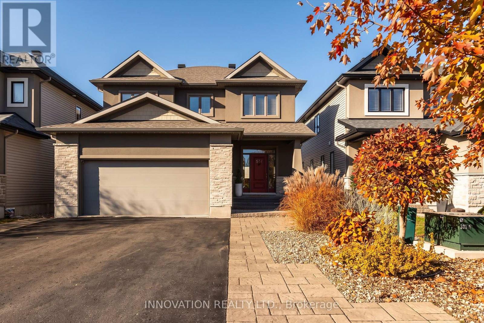 Welcome to a beautifully upgraded family home in one of Stittsville's most sought-after, family-friendly neighborhoods! Close to great schools, parks & everyday amenities, this 4+1 bedroom, 3.5 bathroom home offers room to grow in a wonderful community. Manicured gardens, an interlock walkway & Celebright permanent exterior lighting create inviting curb appeal. Inside, stunning hardwood floors, elegant wainscoting & a striking staircase with modern black railings & an intricate feature wall make a lasting impression. The kitchen features quartz counters, modern cabinetry, ample storage, pot drawers, a stylish backsplash, stainless steel appliances, cooktop, built-in oven & island. A sunny breakfast area opens to a spectacular backyard retreat, with a saltwater inground pool, new liner, extensive interlock, low-maintenance landscaping & natural gas BBQ hookup. Enjoy summer gatherings, poolside afternoons & relaxed evenings at home! The inviting living room showcases a floor-to-ceiling tiled fireplace framed by custom built-in shelving. Hardwood & tile span the two main levels, while a spacious mudroom keeps family life organized. Upstairs offers 4 generous bedrooms, convenient laundry & a primary retreat with 2 large closets & a spa-inspired ensuite with soaker tub, separate shower & double sinks. The finished basement adds an expansive recreation room, 5th bedroom or office, full bathroom & storage. A heated double garage with epoxy flooring & EV charging outlet adds everyday convenience, while a Generac generator provides added peace of mind for you and your family. Walk to parks & enjoy nearby access to the Trans Canada Trail, Stittsville Main Street shops & amenities. A welcoming home in a neighbourhood & community you'll love! (id:48254)